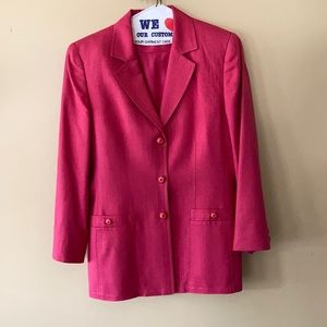 Fuschia silk suit Carlisle skirt blazer 10 pink